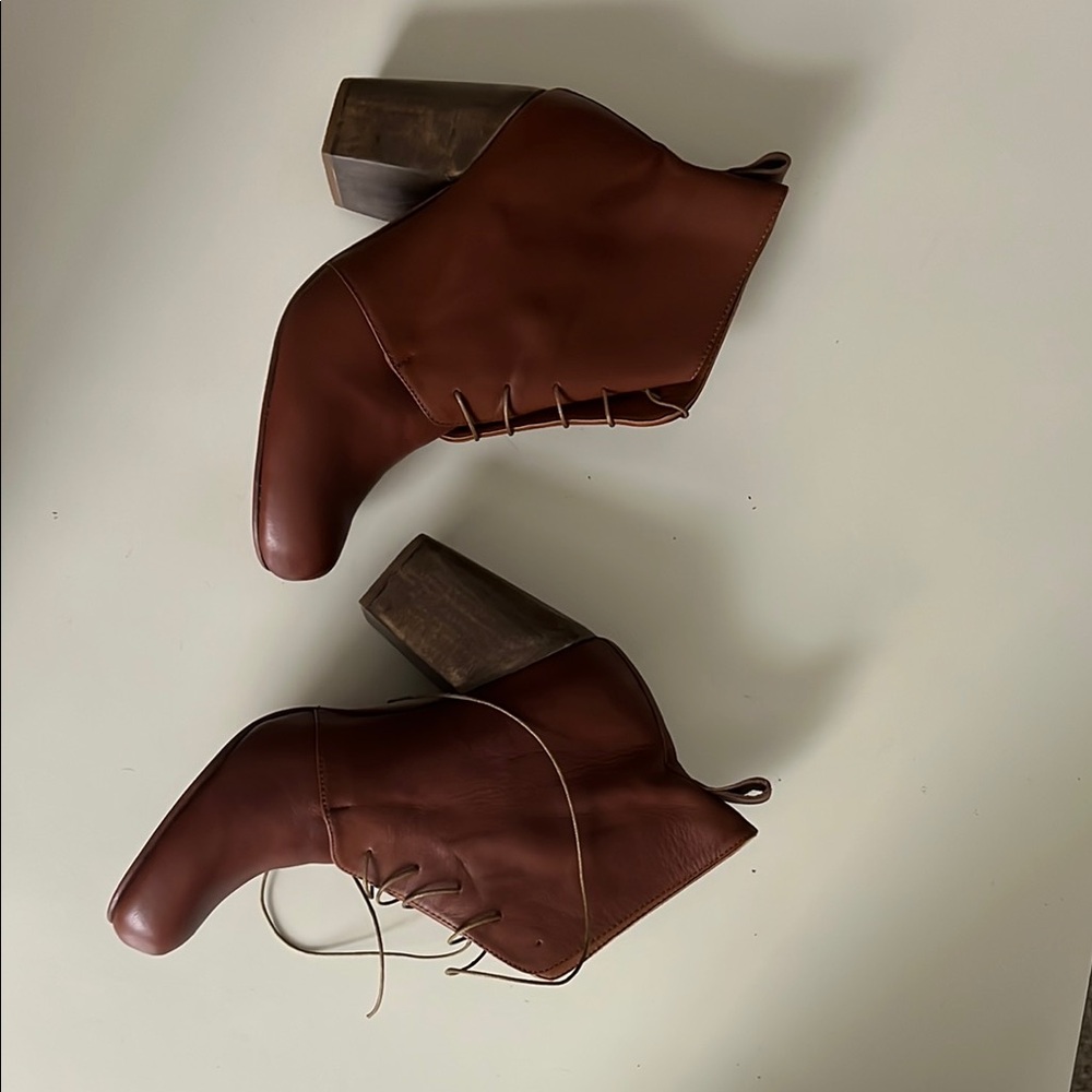 Brown Suede Fringe Heeled Boots